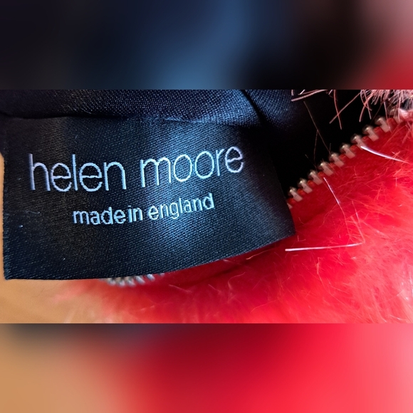 NWT Helen Moore Bright Orange Vegan Fur Evening Clutch Coin Purse Bag - Picture 5 of 6